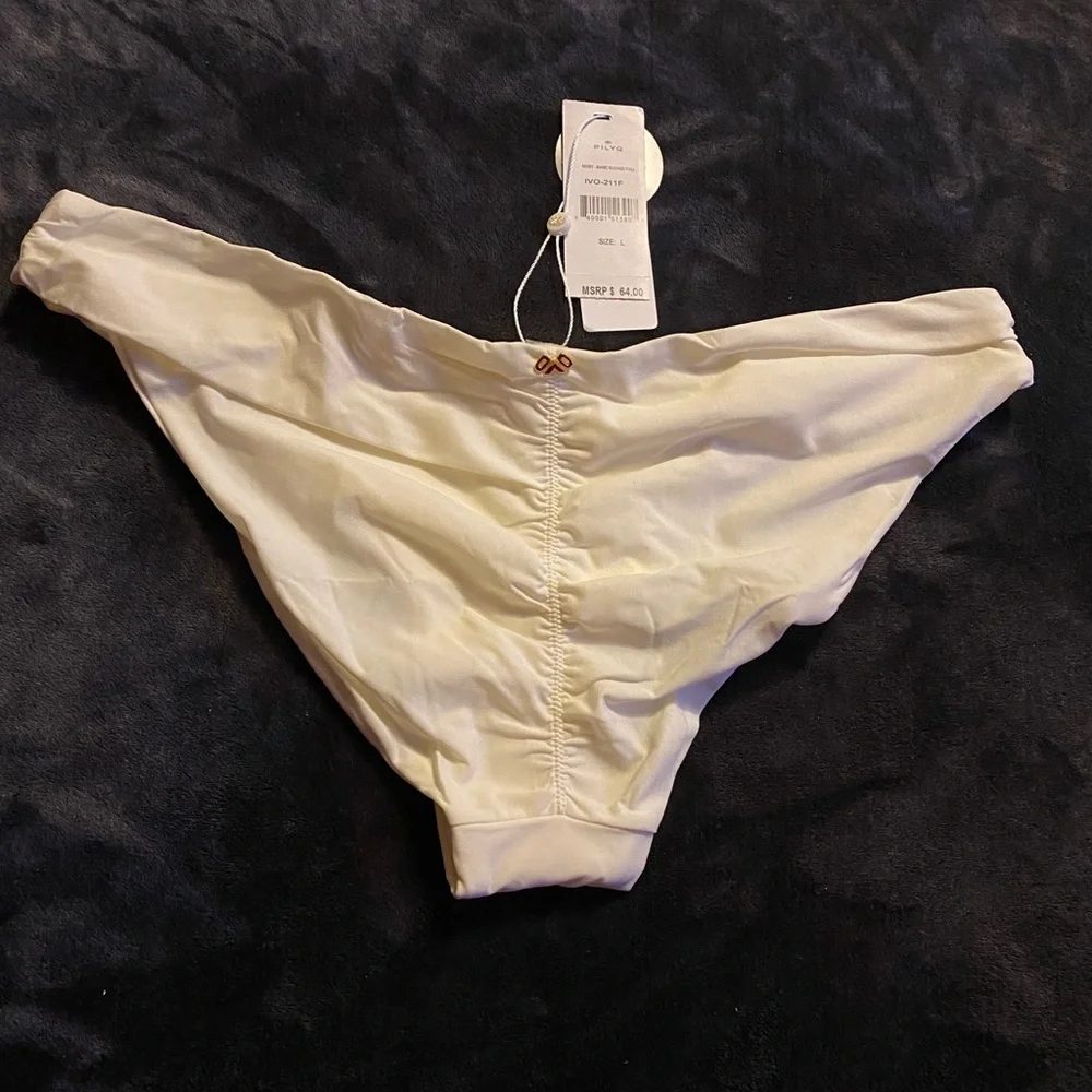 PilyQ PQ Swim bikini bottom. Ivory. Size L. NWT. - Picture 4 of 5